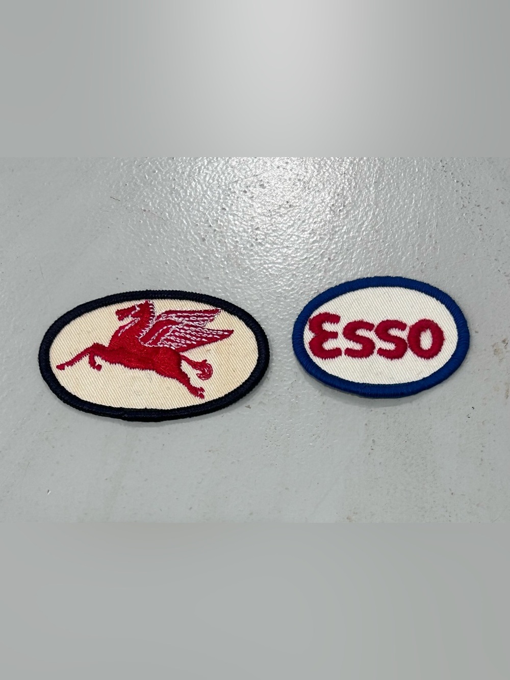 Vintage-Style Red Pegasus and Esso Embroidered Patches